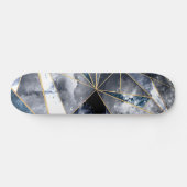 Moderne Galaxie Nebel Geometrische Goldreecke Skateboard (Horizontal)