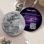 Moderne Galaxie QR Code Vollmond Hochzeit Einladung