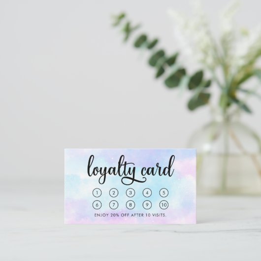 Moderne Galaxy Business Loyalty Punch Card Visitenkarte (Stehend Vorderseite)
