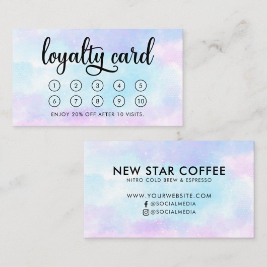 Moderne Galaxy Business Loyalty Punch Card Visitenkarte (Vorne/Hinten)