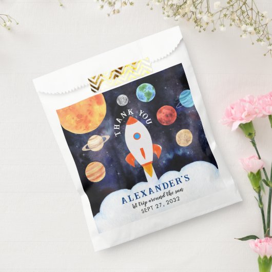 Moderne Galaxy Planets Space Rocket Vielen Dank Geschenktütchen (Versiegelt)