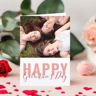 Moderne Galentine`s Day Freunde Foto Valentine`s  Feiertagskarte