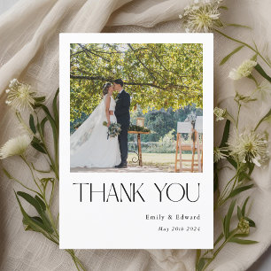 Moderne Galerie-Foto-Hochzeit Dankeskarte