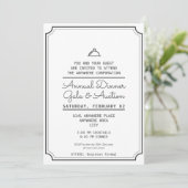 Moderne Galerie für Geschäftsessen in Schwarz-Weiß Einladung (Stehend Vorderseite)