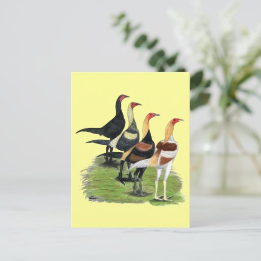 Moderne Game Rooders Postkarte (Stehend Vorderseite)