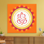 Moderne Ganesha Wrapped Canvas Wall Art Leinwanddruck (Insitu (Wohnzimmer))