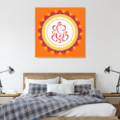 Moderne Ganesha Wrapped Canvas Wall Art Leinwanddruck (Insitu (Schlafzimmer))