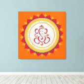 Moderne Ganesha Wrapped Canvas Wall Art Leinwanddruck (Insitu (Holzboden))