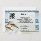 Moderne Gannets All-in-One-Hochzeit am Strand Einladung (Rückseite)