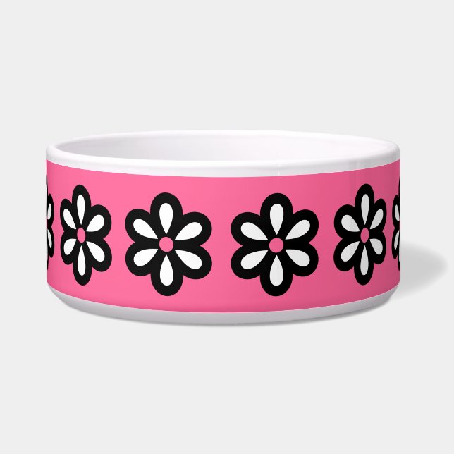 Moderne Gänseblümchen-Hundeschüssel Napf (Vorderseite)