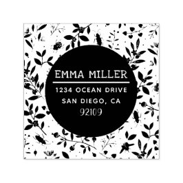 Moderne Garden Print Individuelle Name Rücksendead Permastempel