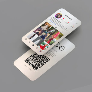 Moderne Garns Designer Silver Gold Instagram Grid Visitenkarte