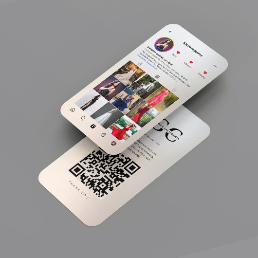 Moderne Garns Designer Silver Gold Instagram Grid Visitenkarte