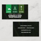 Moderne Gartenarbeit deckt Symbole ab Visitenkarte (Vorne/Hinten)