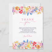 Moderne Gartenbau-Wildblumen schreiben Brautparty Dankeskarte (Vorderseite)