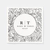 Moderne Gartenblume Elegante Engagement Party Serviette (Vorderseite)