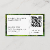 Moderne Gartengestalter-Logos QR-Code Geschäftskar Visitenkarte (Rückseite)