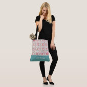 Moderne Gartenmuster Mit Monogramm Tottasche Tasche (Am Model)