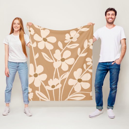 Moderne Gartensilhouette mit Blumen Fleecedecke (Beispiel)