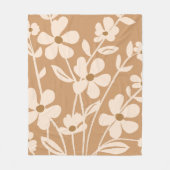 Moderne Gartensilhouette mit Blumen Fleecedecke (Vorderseite)
