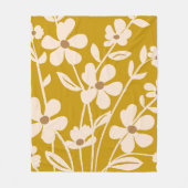 Moderne Gartensilhouette mit Blumen  Fleecedecke (Vorderseite)