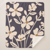 Moderne Gartensilhouette mit Blumen  Sherpadecke (Vorderseite)