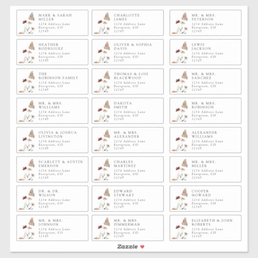 Moderne Gästebelabels Aufkleber (Blatt)