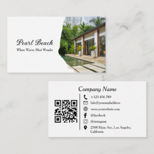 Moderne Gästehaus-QR-Code-Ferienvermietungsfoto Visitenkarte