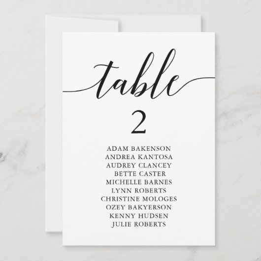 Moderne Gästekarte für Hochzeiten Einladung (Vorderseite)