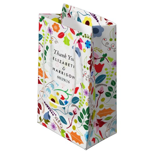 Moderne Gastgeschenk Hochzeit Boho Chic Kleine Geschenktüte (Vorderseite Schrägansicht)