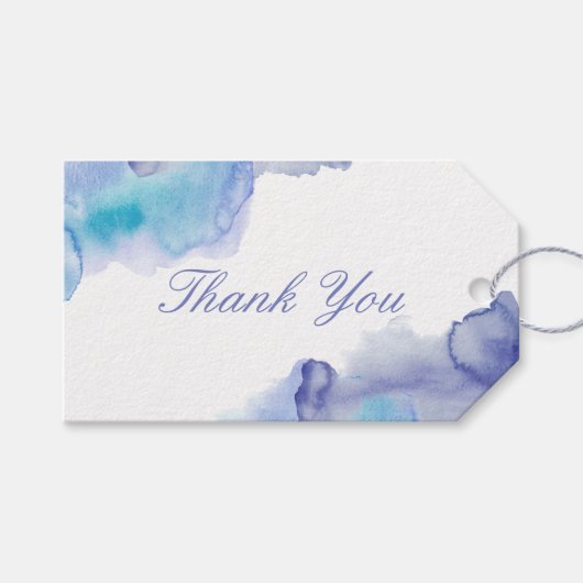 Moderne Gastgeschenk Hochzeit für Wasserfarben Geschenkanhänger (Vorderseite (Horizontal))