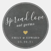 Moderne Gastgeschenk Hochzeit Hand Sanitizer Chalk Runder Aufkleber (Vorderseite)