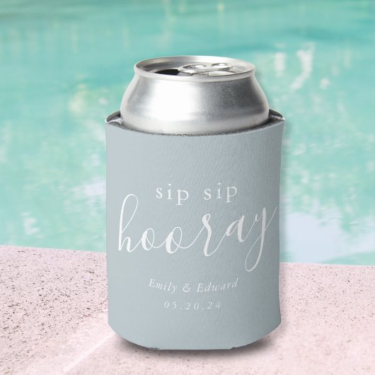 Moderne Gastgeschenk Hochzeit mit blauem Sip-Hoora Dosenkühler