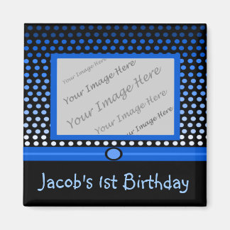 Moderne Gastgeschenk-Magnete aus dem Foto "Black & Magnet