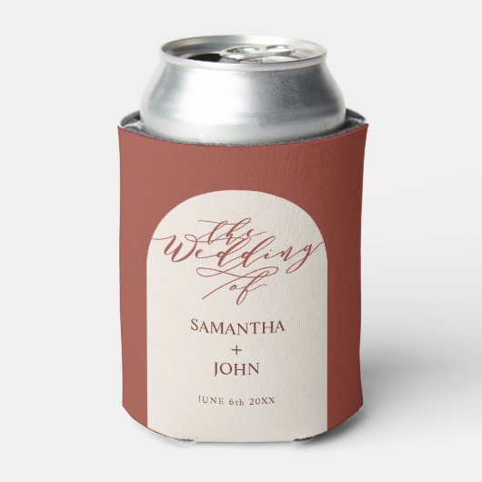 Moderne Gastgeschenke Hochzeiten der Roten Terrako Dosenkühler (Kanne Vorderseite)