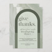 Moderne geben Dank an die Freunde einladen Grün Einladung (Vorne/Hinten)