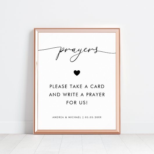 Moderne Gebete für Braut- und Hochzeitszeichen Poster