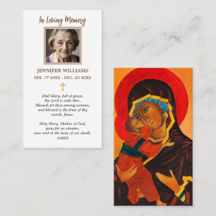 Moderne Gebetskarte Orthodoxe Ikone Jungfrau Madon Visitenkarte