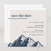 Moderne Gebirgslandschaft Save the Date Einladung (Vorne/Hinten)