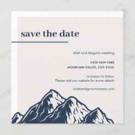 Moderne Gebirgslandschaft Save the Date Einladung