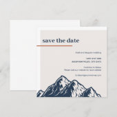 Moderne Gebirgslandschaft Save the Date Einladung (Vorne/Hinten)