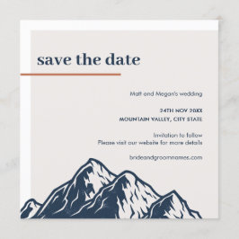 Moderne Gebirgslandschaft Save the Date Einladung