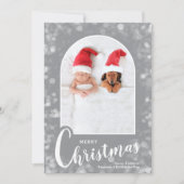 Moderne gebogene Foto auf grauem Weihnachten (Vorderseite)