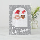 Moderne gebogene Foto auf grauem Weihnachten (Stehend Vorderseite)