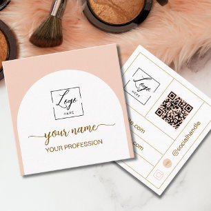 Moderne gebogene Qr-Code-Logo-Geschäftskarte Quadratische Visitenkarte