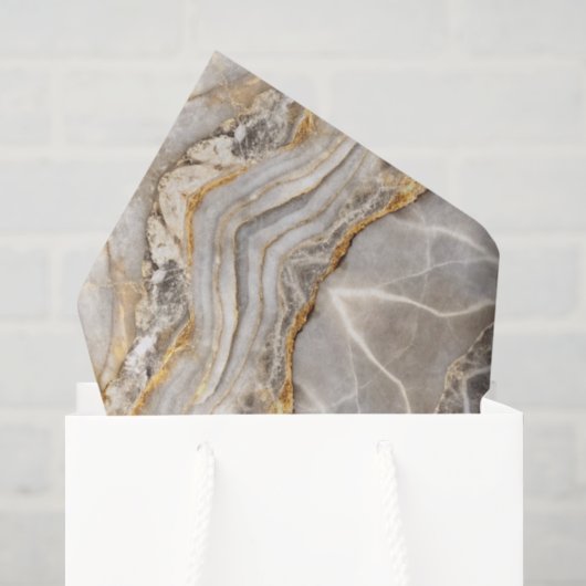 Moderne geborstene Goldmarmor Seidenpapier (Geschenktüte)