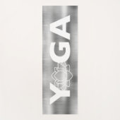 Moderne, gebürstete Metallic Silver Gray Lotus Blu Yogamatte (Vorderseite)