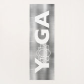 Moderne, gebürstete Metallic Silver Gray Lotus Blu Yogamatte (Rückseite)
