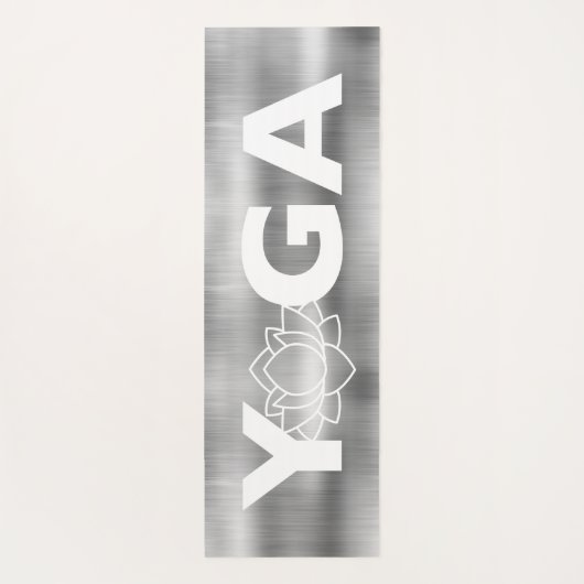 Moderne, gebürstete Metallic Silver Gray Lotus Blu Yogamatte (Rückseite)