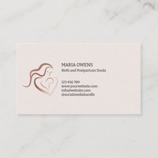 Moderne Geburt Postpartum Doula Midfrau Stillzeit Visitenkarte (Rückseite)